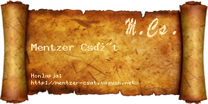 Mentzer Csát névjegykártya